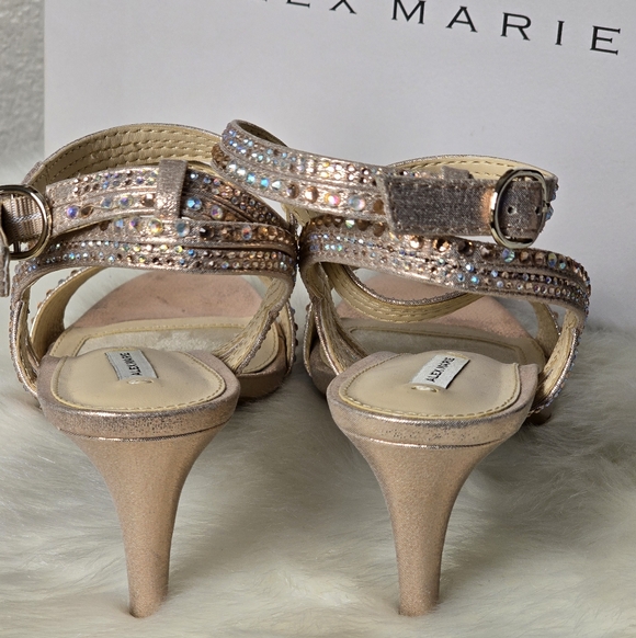 Alex Marie Women's Rose Gold Embellished Heels Size 8 1/2 - Picture 9 of 15